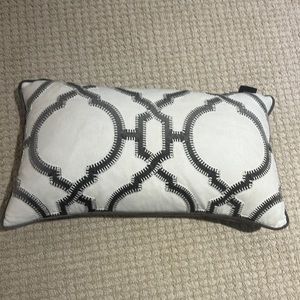 Grey and White Patterned Accent Pillow
